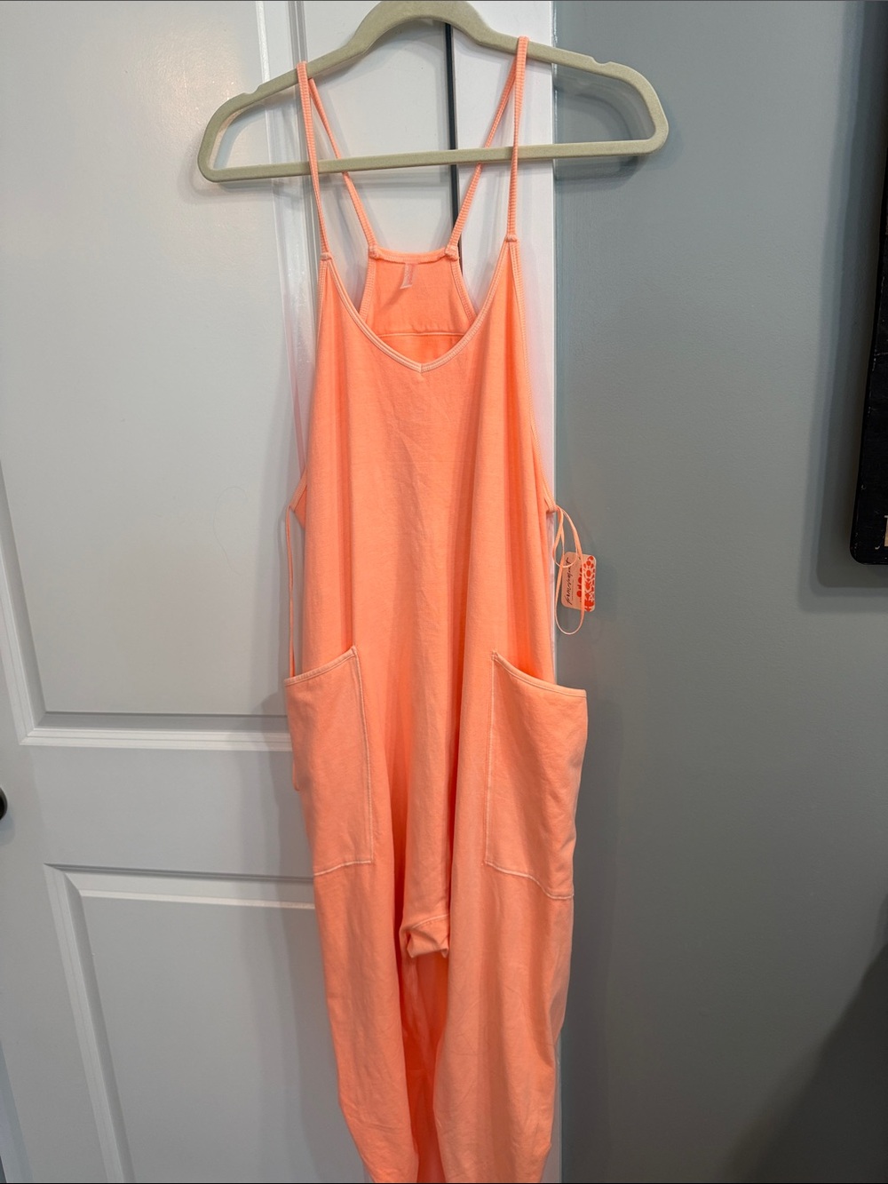 NEW! FP Movement Hot Shot Romper size small pastel peach/light orange NWT